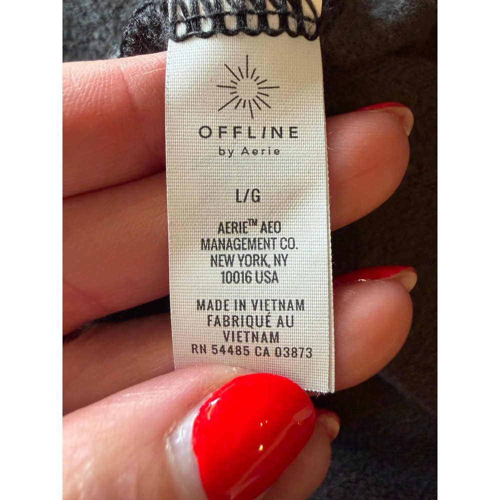 Aerie Offline Joggers Women Large Black Modal Fleece Sweatpants Athleisure Comfy - Picture 8 of 9